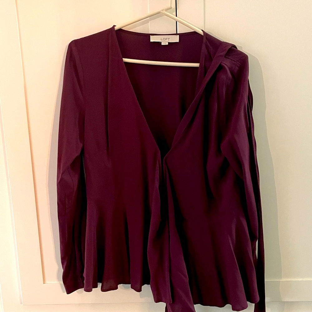 LOFT long sleeve wrap blouse
